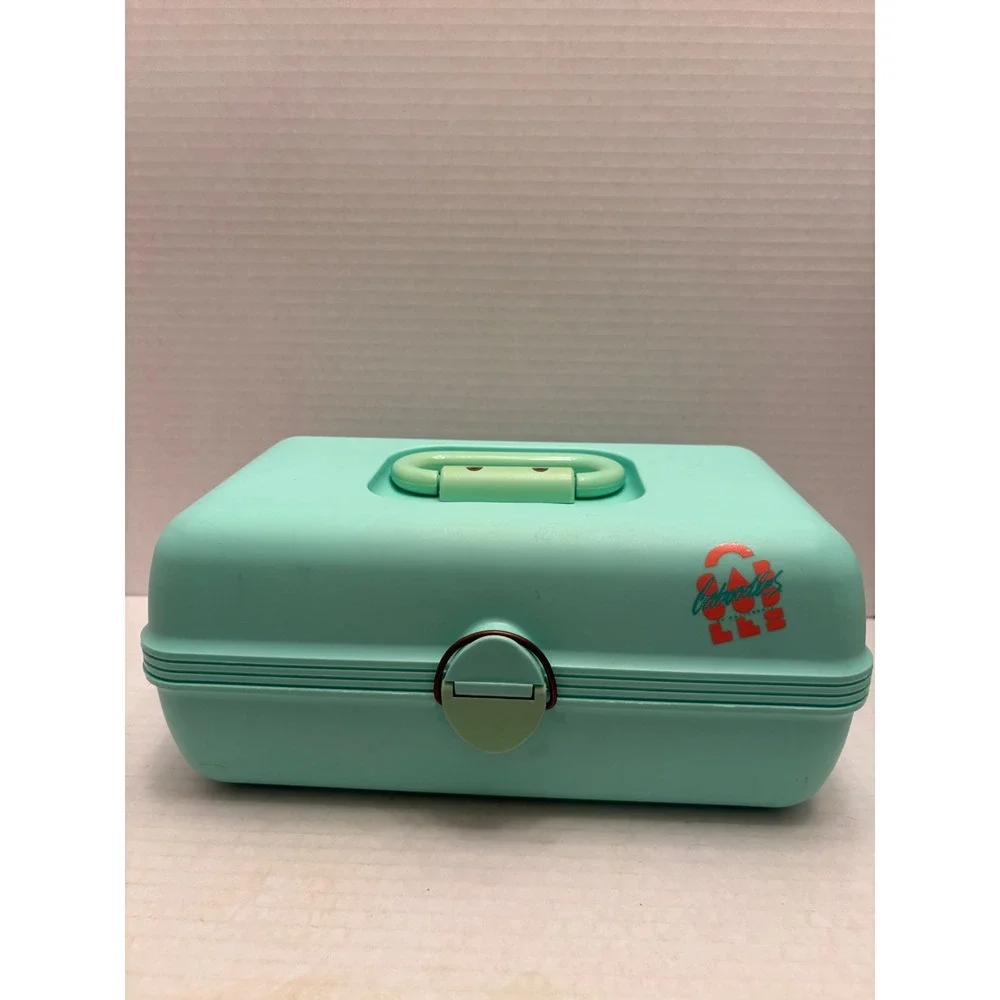 Vintage Caboodles Makeup Organizer Mint Green Model 2602 Plano Molding Co USA